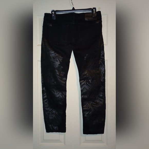 Women's GUCCI Black Denim Jeans with floral pattern Size 40 - Picture 3 of 14